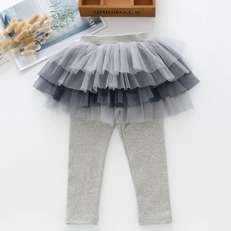 Г., Осенние хлопковые леггинсы для маленьких детей сетчатая юбка-штаны для маленьких девочек обтягивающие длинные штаны