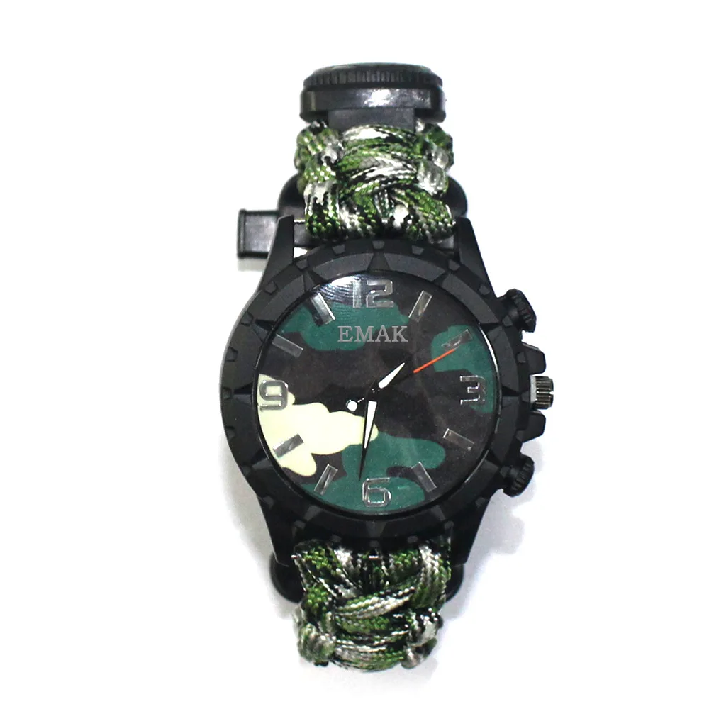 

Outdoor Riding Multi-functional Umbrella Rope Weaving Sports Watch Thermometer Compass Remote Laser Survival Mountaineering Tabl