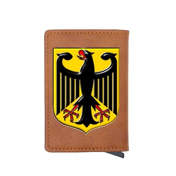 

Retro Coat of arms of Germany Digital Printing Leather Card Holder Wallet RFID Blocking Men Women Short Purse