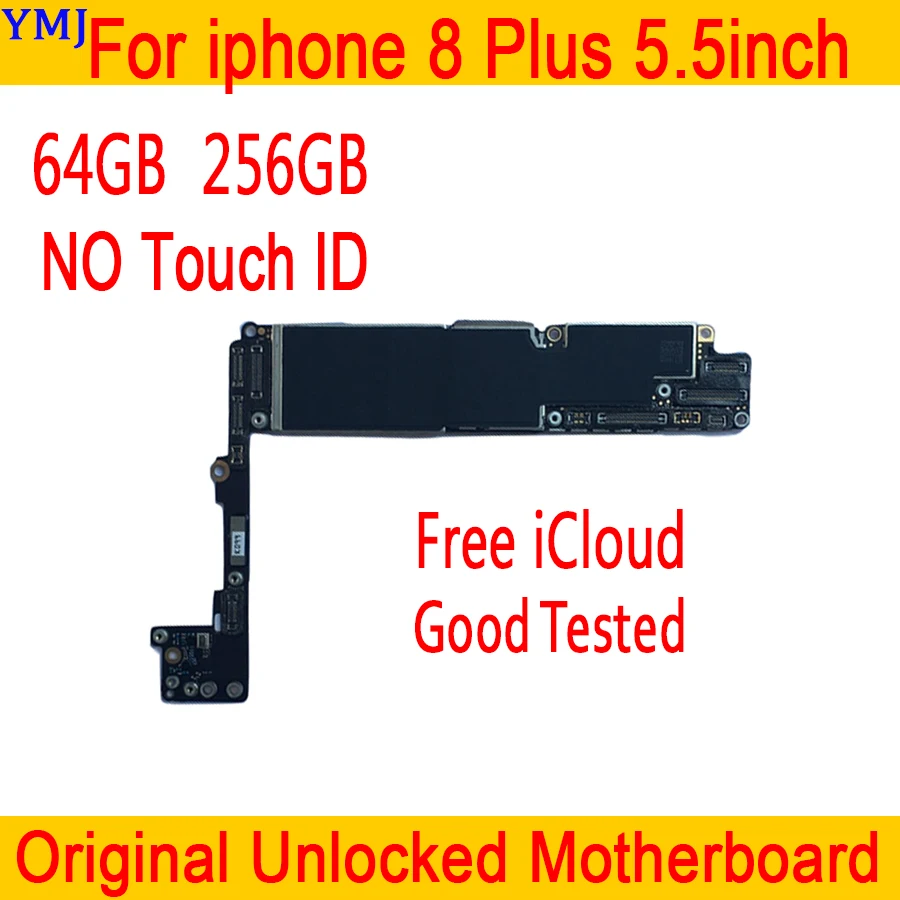 Оригинальная разблокированная материнская плата для iphone 8 Plus с/без сенсорного ID, iCloud для iphone 8 Plus материнская плата с системой IOS, 64G