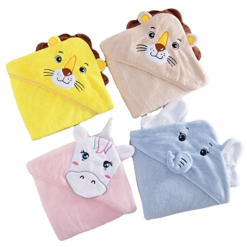 Newborn Baby Hooded Bath Towel Toddler Bathrobe Soft Blanket Lion Bear Flannel For Infant Boys Girls Swaddle Wrap | Мать и ребенок