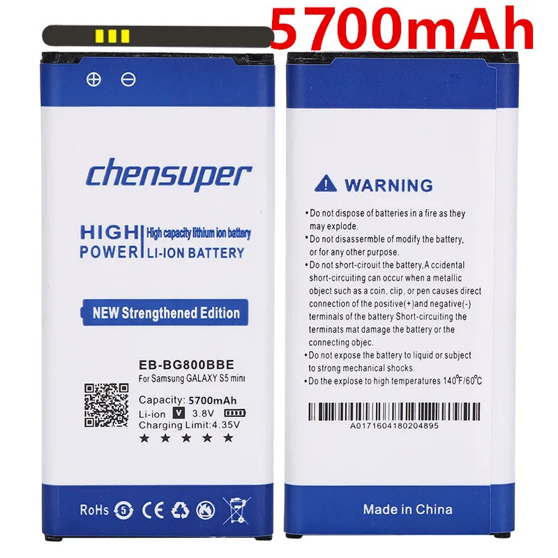 Chensuper 5700Mah Eb-Bg800Bbe Batteria Per Samsung Galaxy S5 Mini G870 G800 G800F G800H Batteria + Numero Di Tracciamento