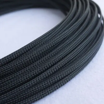 2 м/лот 10 мм ПЭТ расширяемый плетеный рукав для шнура Красочные электрические провода изоляции защитный рукав обшивка обертывания - Цвет: Черный