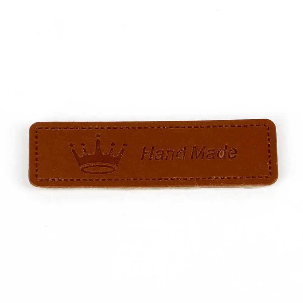 Crown 5x1.5cm Лидер продаж 12 шт./лот Hand Made этикетки для одежды одежда ПУ; кожа; с маркировкой Hand Made теги джинсовые мешки обувь Вышивание интимные аксессуары - Цвет: Crown 5x1.5cm