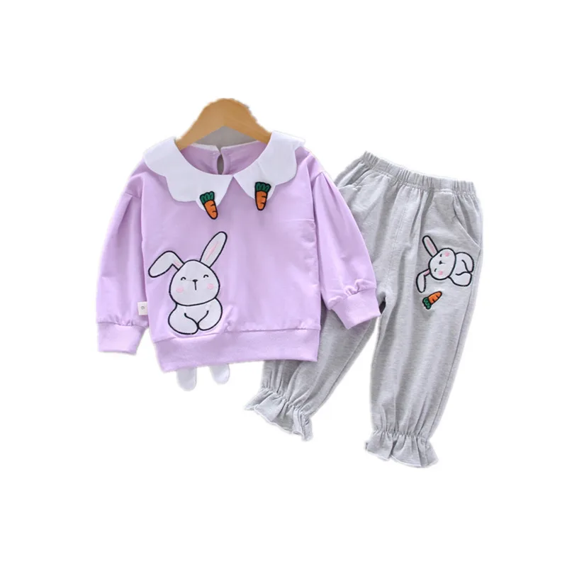 

Spring Autumn Children Cotton Clothes Baby Girls Cartoon T Shirt Pants 2Pcs/sets Toddler Casual Clothing Infant Kids Tracksuits