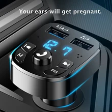 

Car 5.0 FM Transmitter Wireless Handsfree Audio Receiver Auto MP3 Player USB Fast Charger Bluetooth-compatible Car Accessories