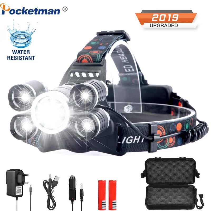 Светодиодный налобный фонарь T6 яркий для охоты рыбалки 18650|Налобные LED-фонари| |