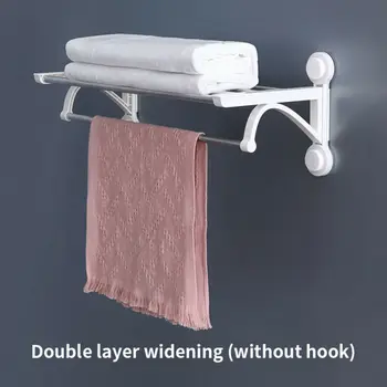 

Space Aluminum Wall Mounted Towel Rack Rail Holder Storage Shelf Bathroom Hotel Stainless Steel Organizer Easy installation