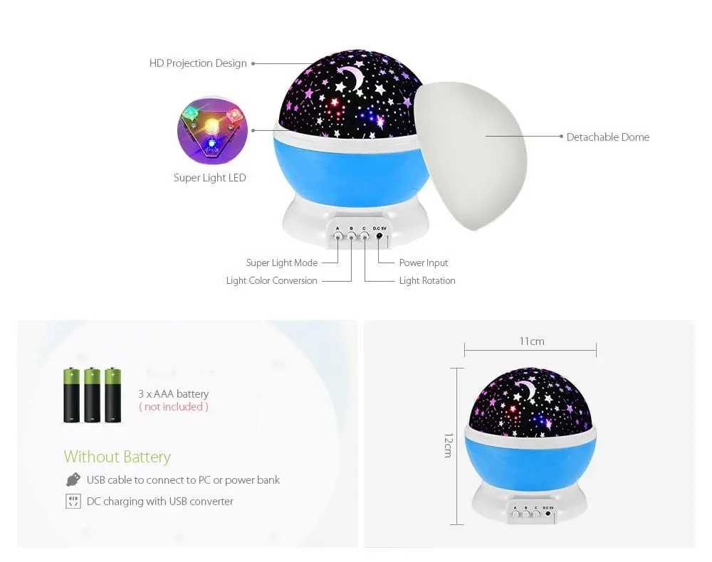 Светодиодный Светильник-ночник RGB, Звездный проектор, светильник-Луна, Звездный Ночной светильник, USB проектор, рождественский подарок, Детская лампа для украшения спальни