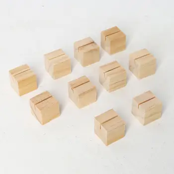 

10pcs Natural Wood Numbers Photo Display Stand Business Card Holder Message Name Memo Clips Office Desk Organizer Dinner Party