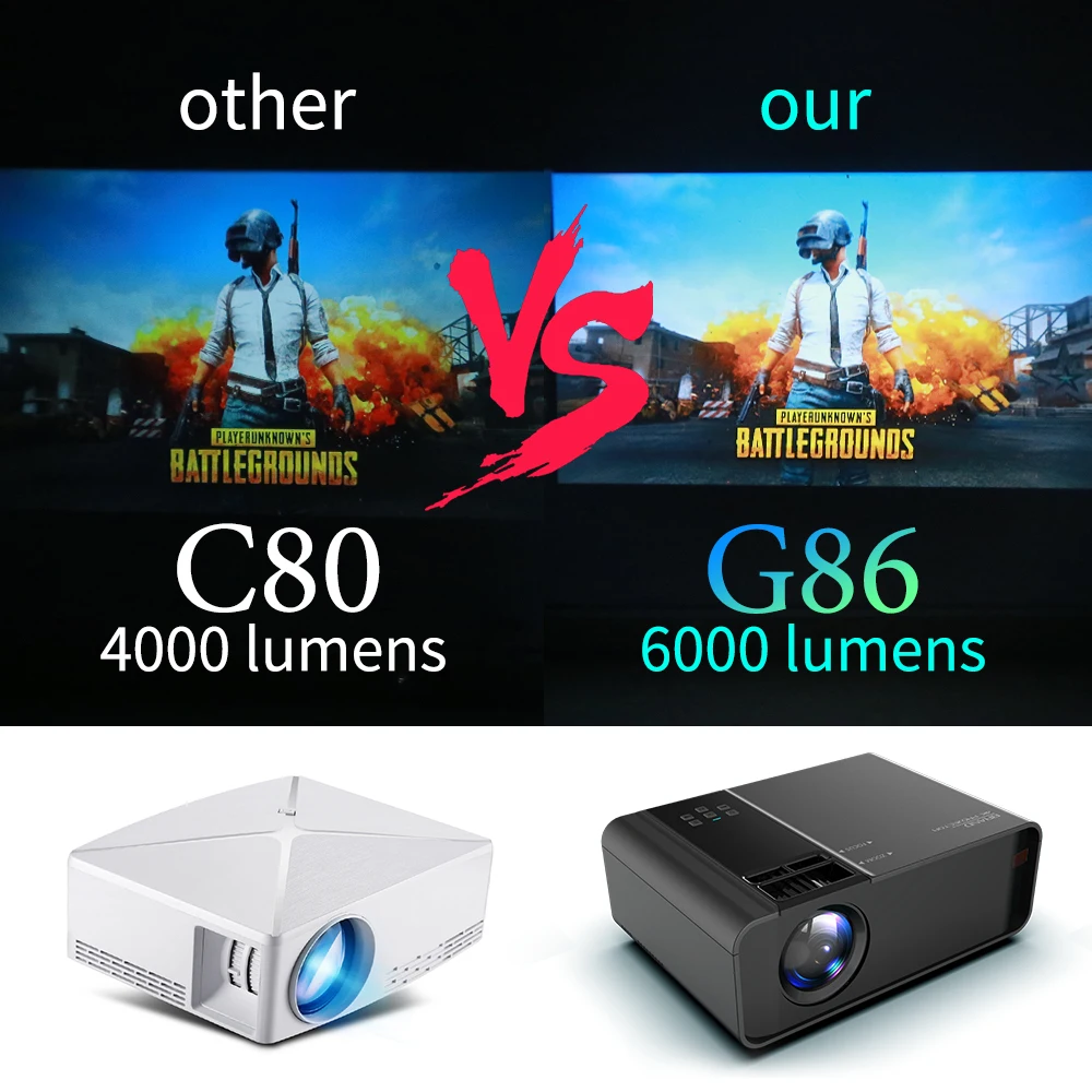 UNIC G86 55 Вт Full HD 480P проектор 2500 люмен для кинотеатра проектор для Android WiFi hdmi VGA AV USB порт