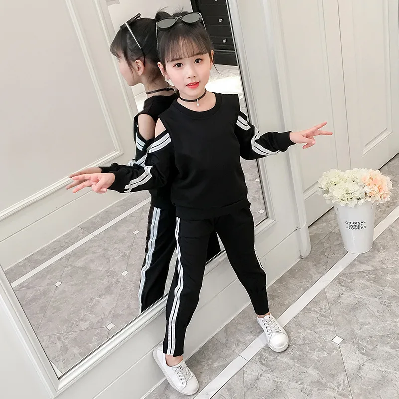 Conjunto de ropa deportiva para niñas grandes a la moda, ropa de algodón de alta calidad para niños, ropa deportiva de primavera y otoño para 2 piezas|set de ropa| - AliExpress