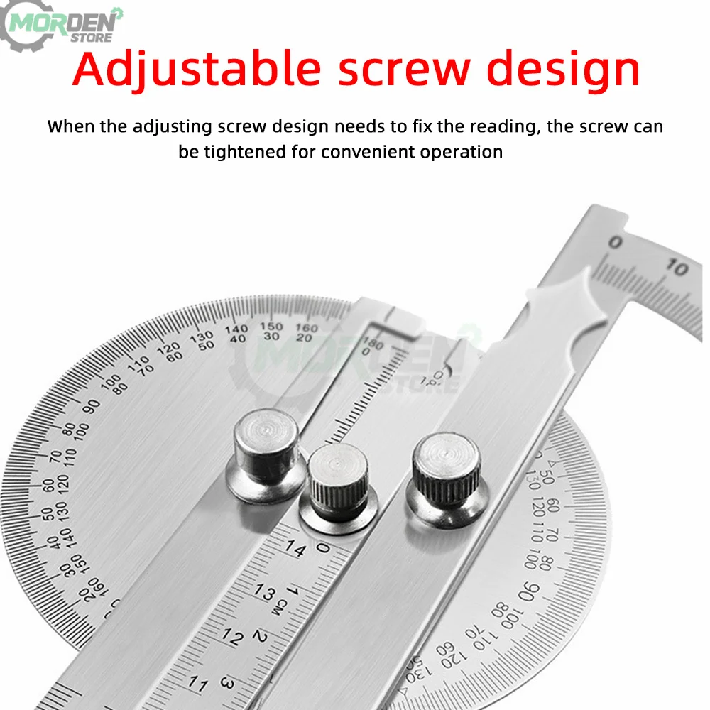 180 Degree Protractor Metal Angle Finder Goniometer Angle Ruler Stainless Steel Woodworking Tools Rotary Measuring Ruler Tools