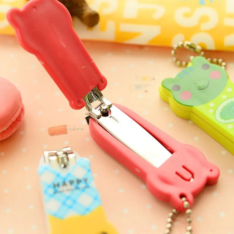Креативные Мини кусачки для ногтей, педикюр, маникюрный триммер, резак, прекрасный мультфильм, животное, форма, пластик, удобная ручка