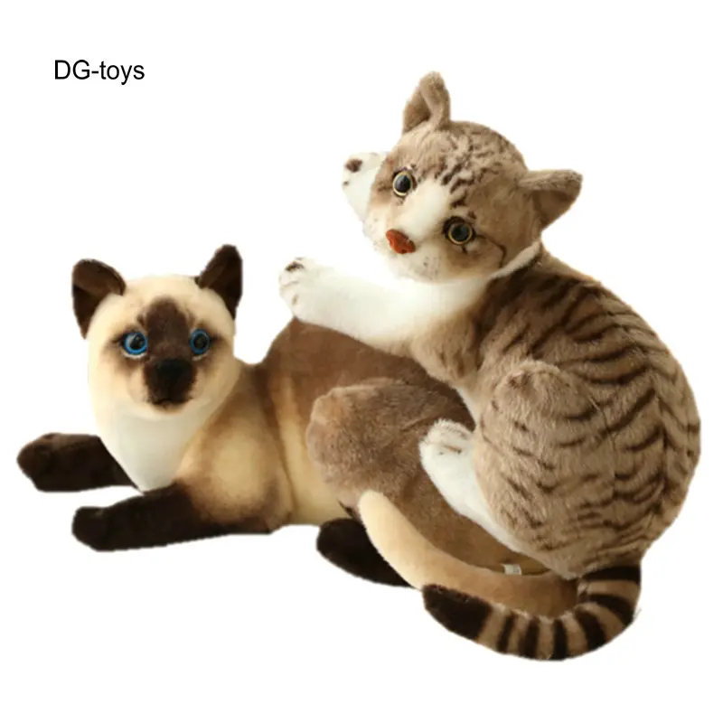 

Simulation American Shorthair Cat Plush Toy Stuffed lifelike Plush Siamese cat Animals doll toys for Children Pet Toy Decoration