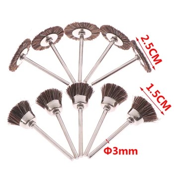 

5Pcs 3mm Shank Flat Horsetail Bristle Brush Buffing Carving Wax Polishing Tool