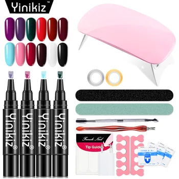 

UV LED Nail Lamp Solid Colors Soak Off Gels Varnish Set Nail Kit Lacquer Tops Nail Manicure Tools Multicolor Nail Polish Set