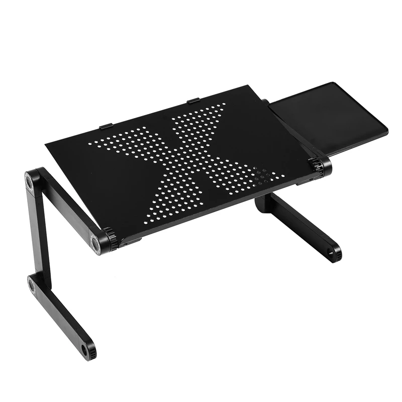 Portable Foldable Adjustable Laptop Desk Computer Table Stand Tray For Sofa Bed Black