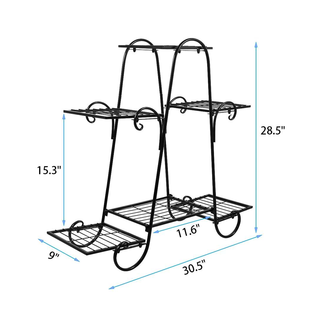 Scaffale Per Piante A 8 Livelli In Metallo – 46x21x137 Cm – Supporto Per Fiori Da Interni/esterno - 2