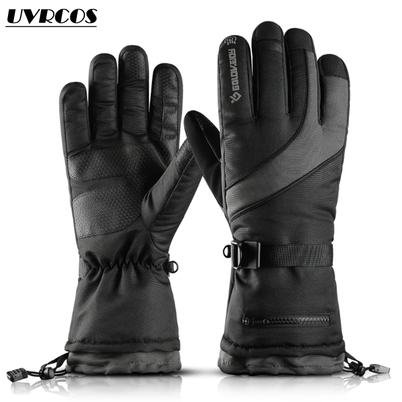 

Touch screen thickened warm, non-slip, waterproof, windproof climbing gloves outdoor ski zipper gloves for both men and women