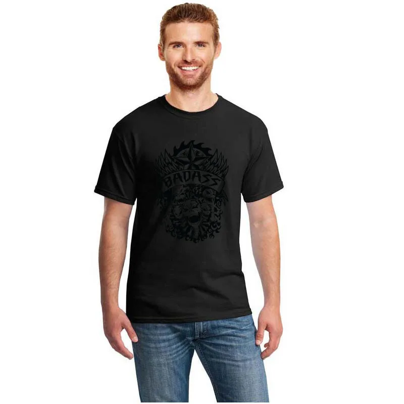 

Cute Badass Skulls N Bones Tshirt Fitted Men's T Shirt White Hilarious Tshirts Men And Women Tee Tops