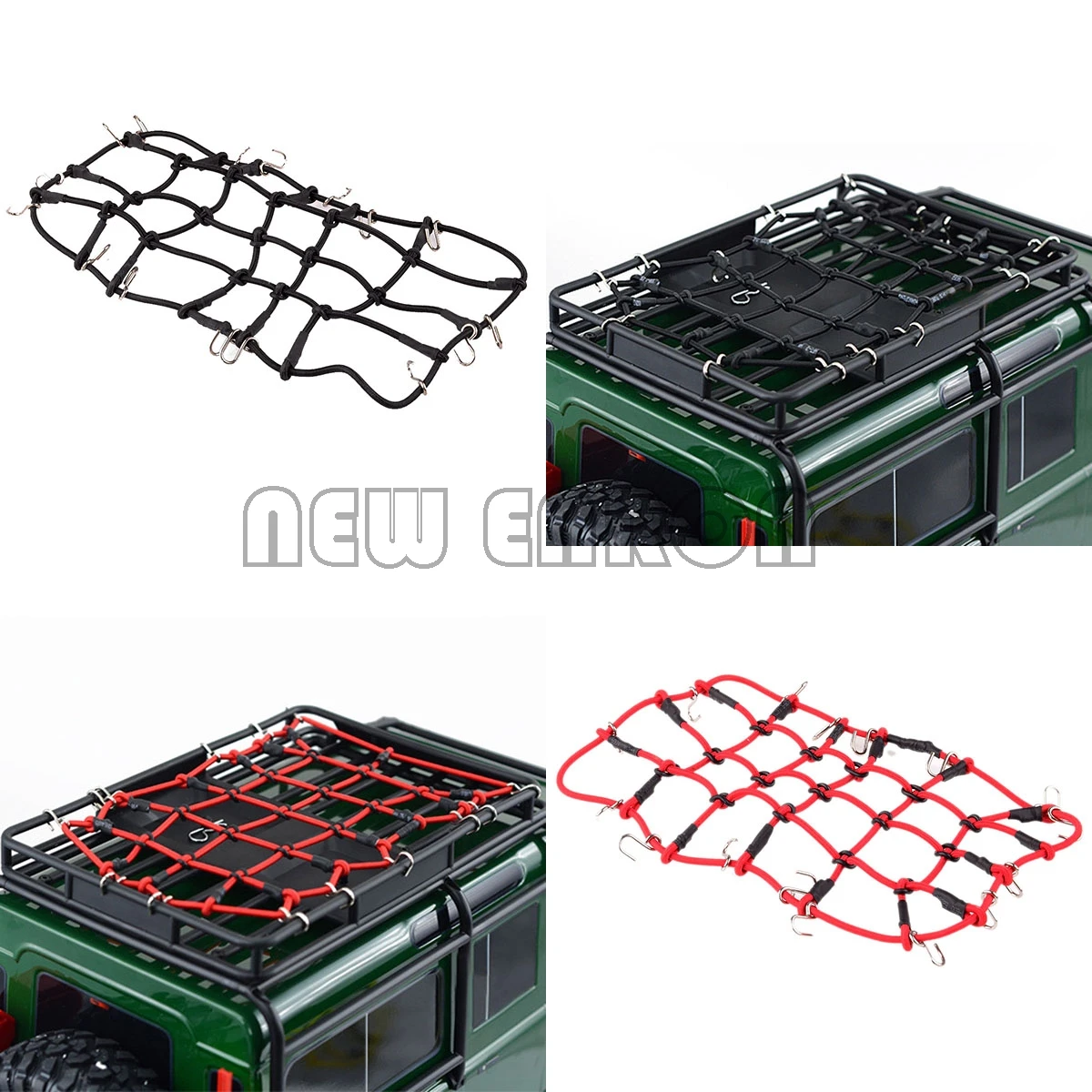 

NEW ENRON RC CAR 1:10 Elastic Luggage Net W/Hook TRX4RN for 1/10 SCX10 D90 TRX4 RC Truck Roof Rack Crawler 1/10