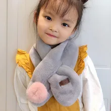 Модная Детская плюшевая шаль для девочек и мальчиков, шерстяной утепленный ветрозащитный шарф, шарфы, теплый шарф для маленьких мальчиков и девочек, однотонный мягкий шарф с воротником