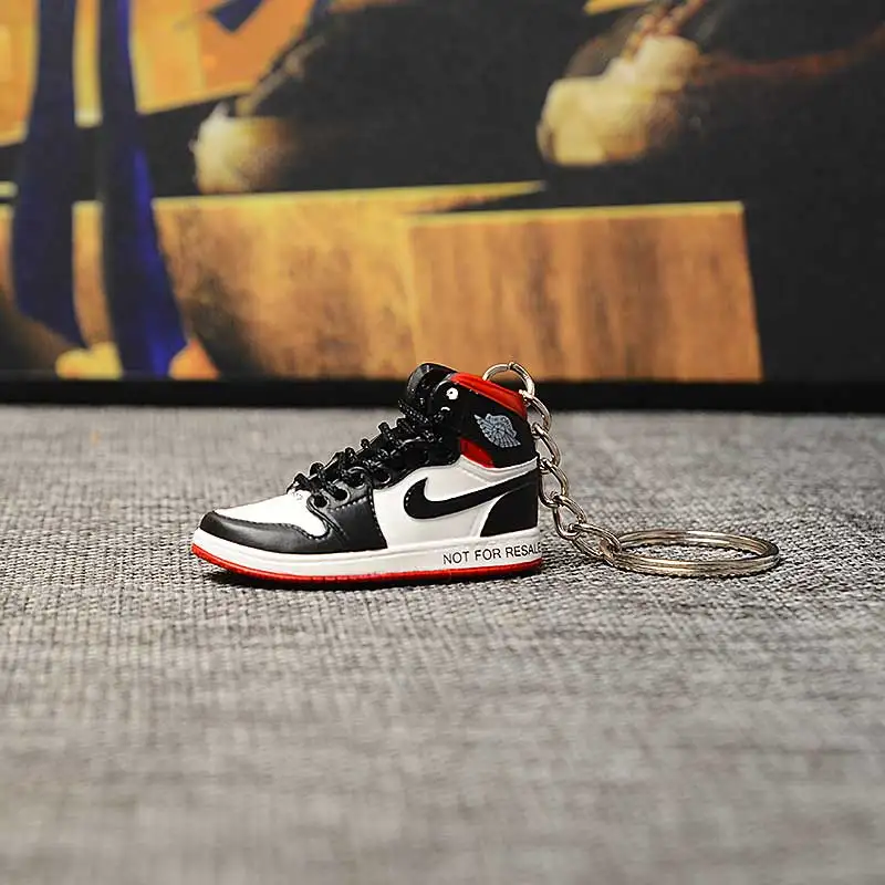 a single shoe w ring Дропшиппинг ПВХ брелок для обуви 1 3D мини-кроссовки "OW CHICAGO" Спортивная обувь Кроссовки брелки - Цвет: a single shoe w ring