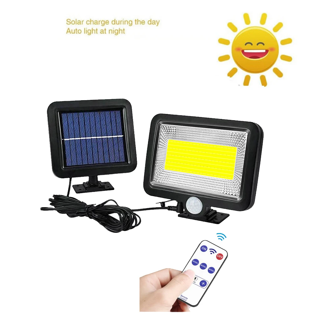

100 LED solar LEDs lamp Wall lamp Wireless PIR Motion Sensor Power Outdoor Waterproof Street Path Garden Security light seperabl