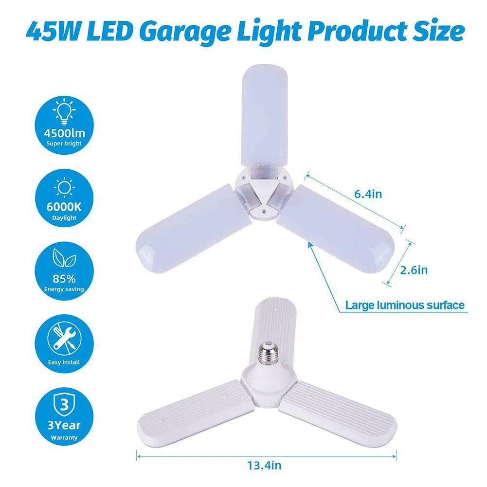 

Household Energy-saving Lamp LED Three-leaf Lamp Foldable Super Bright Wide Pressure Constant Current E27 Energy-saving Lamp L9