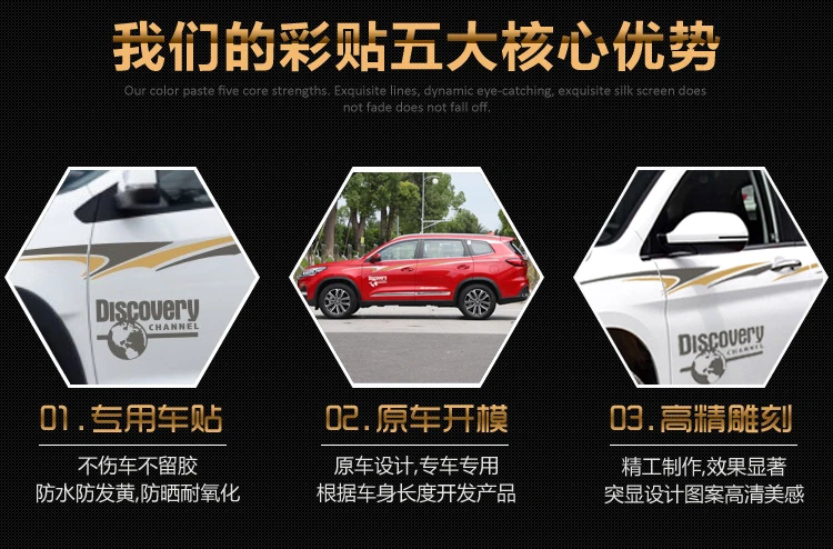 Автомобильная наклейка для CHERY Tiggo8 внешний вид наклейка модификации CHERY Tiggo 8 Спортивные цветные полоски для тела декоративные наклейки