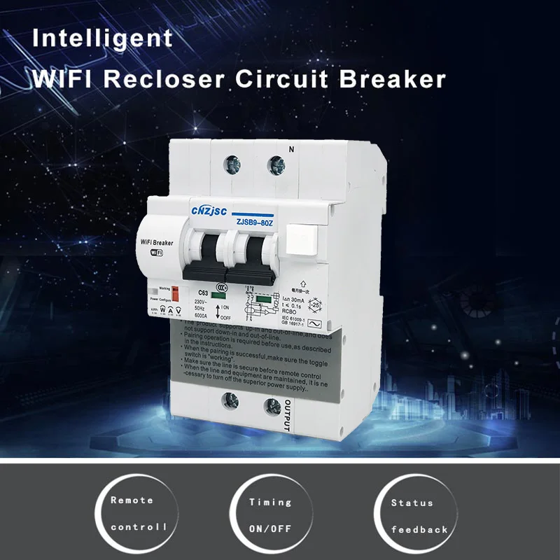 EWelink RCBO 2P Wi-Fi автоматический выключатель контроль мощности ярлык защита от утечки умный выключатель Alexa Совместимость с Lan управление