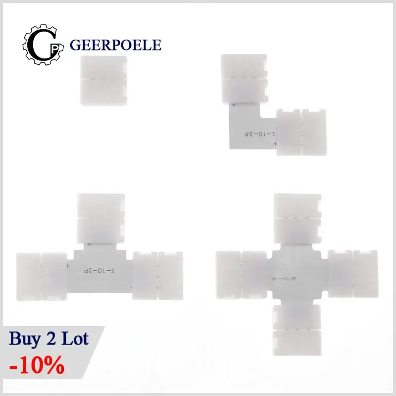 

Wire Led Strip Connector 10mm Solderless Light Bar Bayonet Conector Cabo 2 Pin RGB Terminal Led Cable Klemmbausteine Tira 3 4 5p