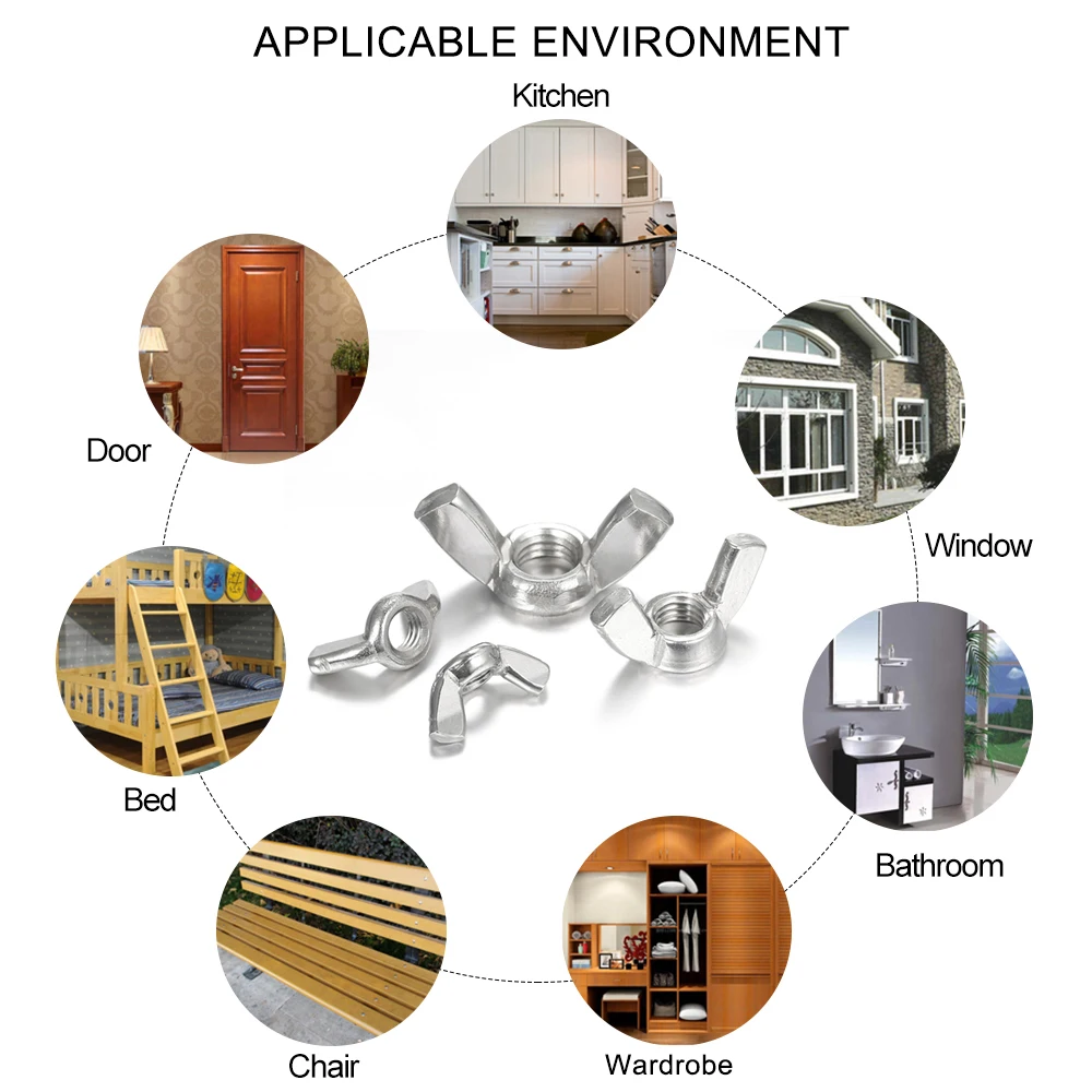 DIN315 бабочка-гайка 304 нержавеющая сталь гайка ручной винт гайки M12
