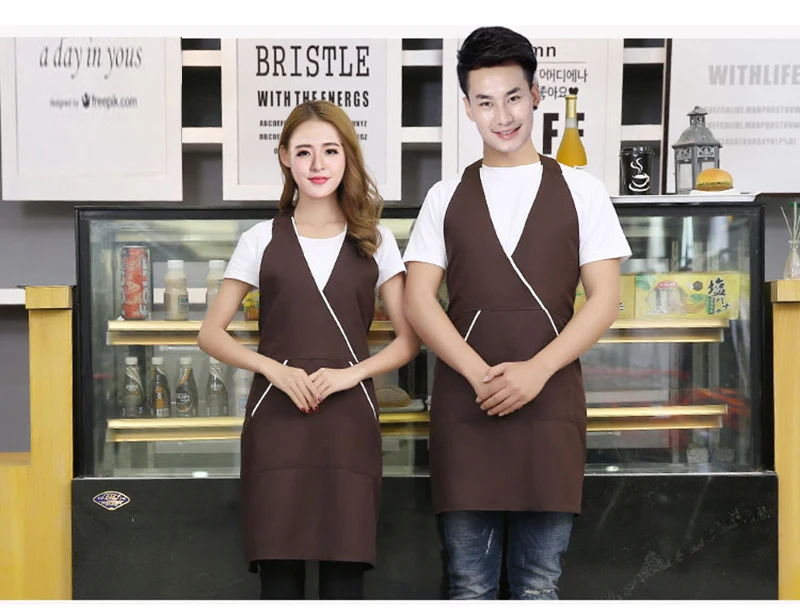 Fashion cute beauty nail mother and baby coffee shop waiter overalls apron26