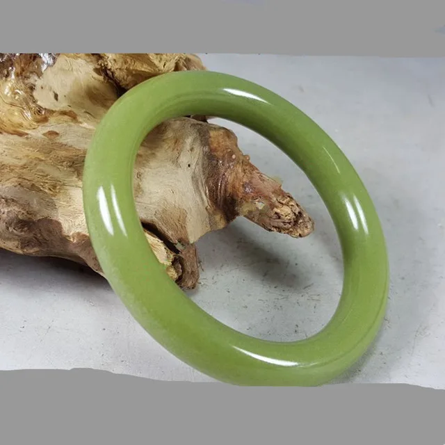 58MM Натуральный светящийся драгоценный камень камень Браслет ночной жемчуг светящийся зеленый нефрит браслет женские зеленые легкие браслеты сертификат - Цвет камня: 58MM