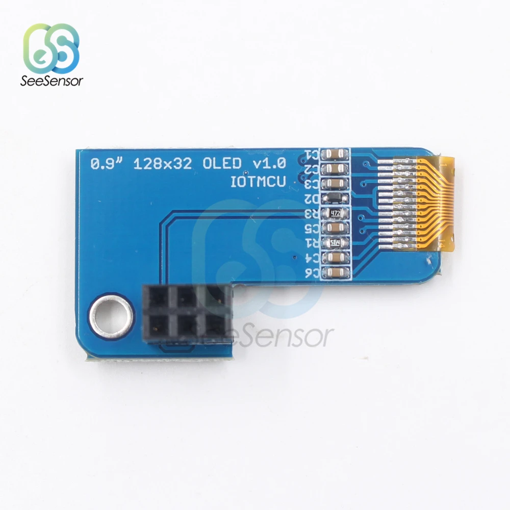 PiOLED I2C 0,91 дюймов OLED 128x32 SSD1306 синий для RPI Raspberry Pi 1, B+, Pi 2, Pi 3 и Pi Zero 3,3 V