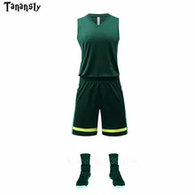 Баскетбольная форма Мужские Молодежные спортивные костюмы дышащие быстросохнущие дешевые баскетбольные майки для колледжа набор для бега зеленый красный