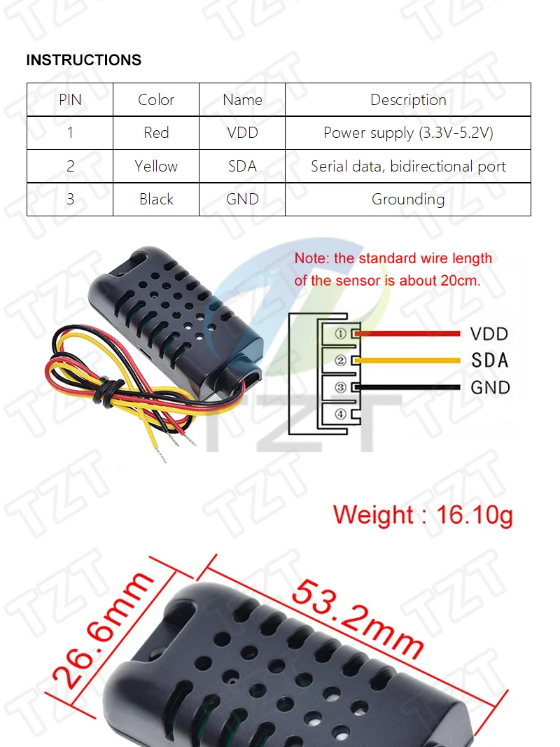 GREATZT Temperaturmodul/ Feuchtigkeitsmodul DHT11 DHT22 AM2302 AM2301 AM2320 MW33 Modul – Detail 30