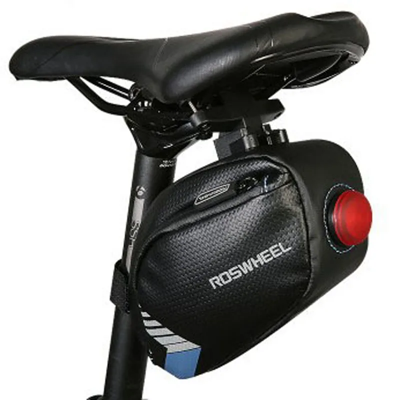 

Small Bicycle Back Saddle Seatpost Bag Accessories Waterproof W/ Lamp Taillight