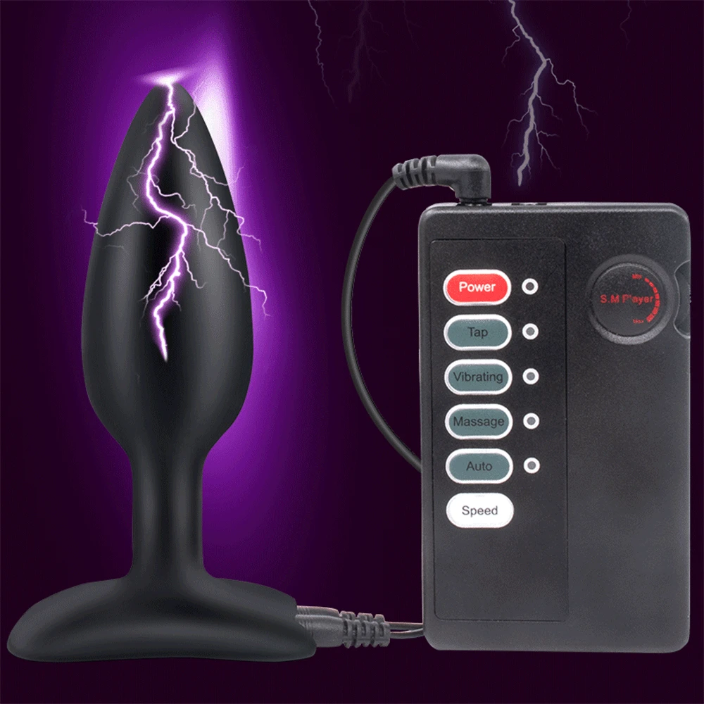 Shock Buttplug Elettrico Bum Shock Vibratore per uomo Plug anale Dilatatore dell'ano Massaggiatore della prostata Enorme DILD anale_voghion.com