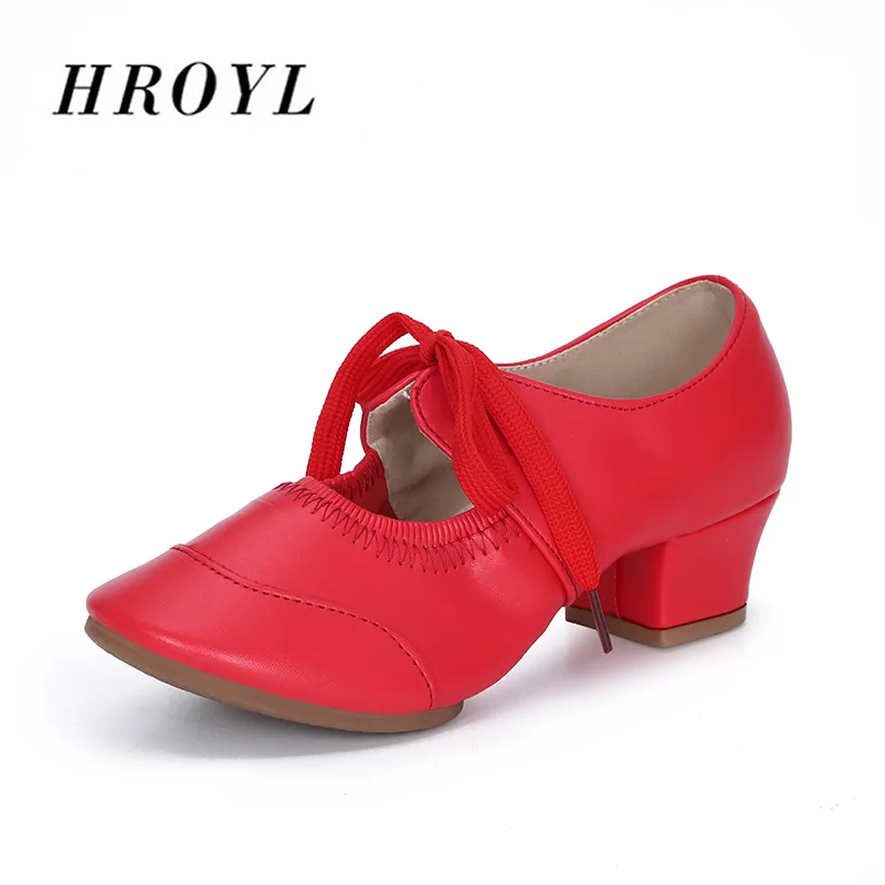 

New Professional Strip Latin Dance Shoes red For Women jazz Ballroom Tango Modern Soft Dance shoes Square Low Heels EU34-42