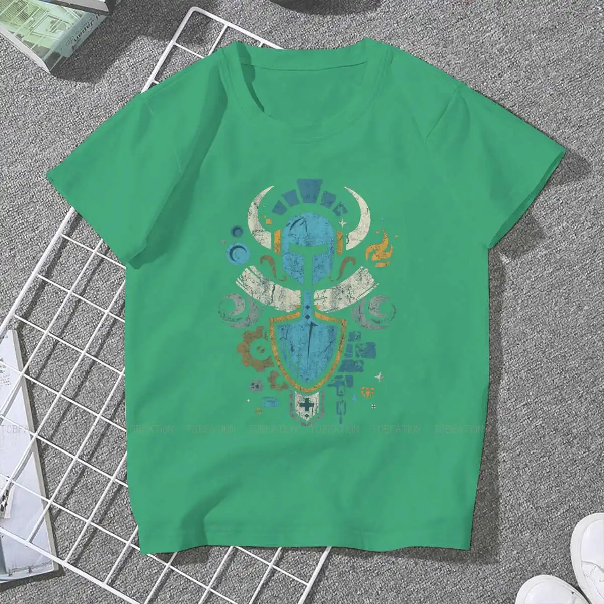 엠블럼 크레스트 O 칼라 TShirt Shovel Knight Fabric Basic T Shirt Girl Tops 5XL, 빅 세일