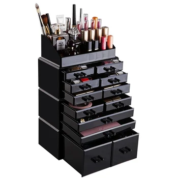 

4Pcs/Set Plastic Cosmetics Storage Rack Transparent - Black