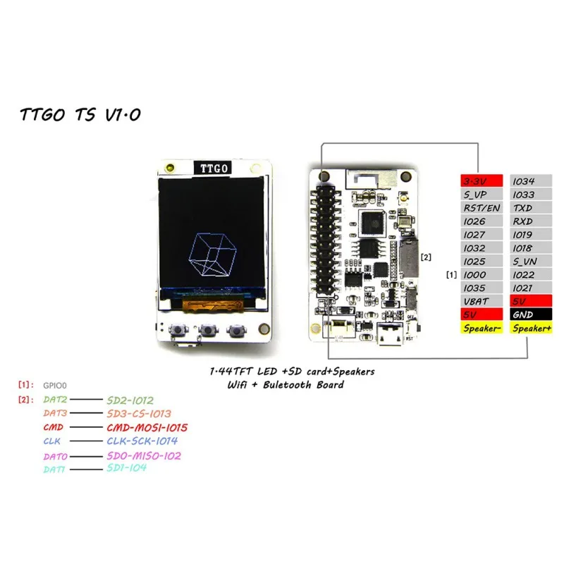 1,8 дюймов беспроводной WiFi модуль для Bluetooth ESP32 TFT V1.4 MPU9250 безопасный цифровой слот для карты памяти Аксессуары для колонок Новинка