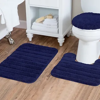 

Soft Bathroom Carpet Set Home Toilet Lid Cover Toliet Rug Combination Sold Color Room Rug Floor Mat Bath Decor Foot Pad L