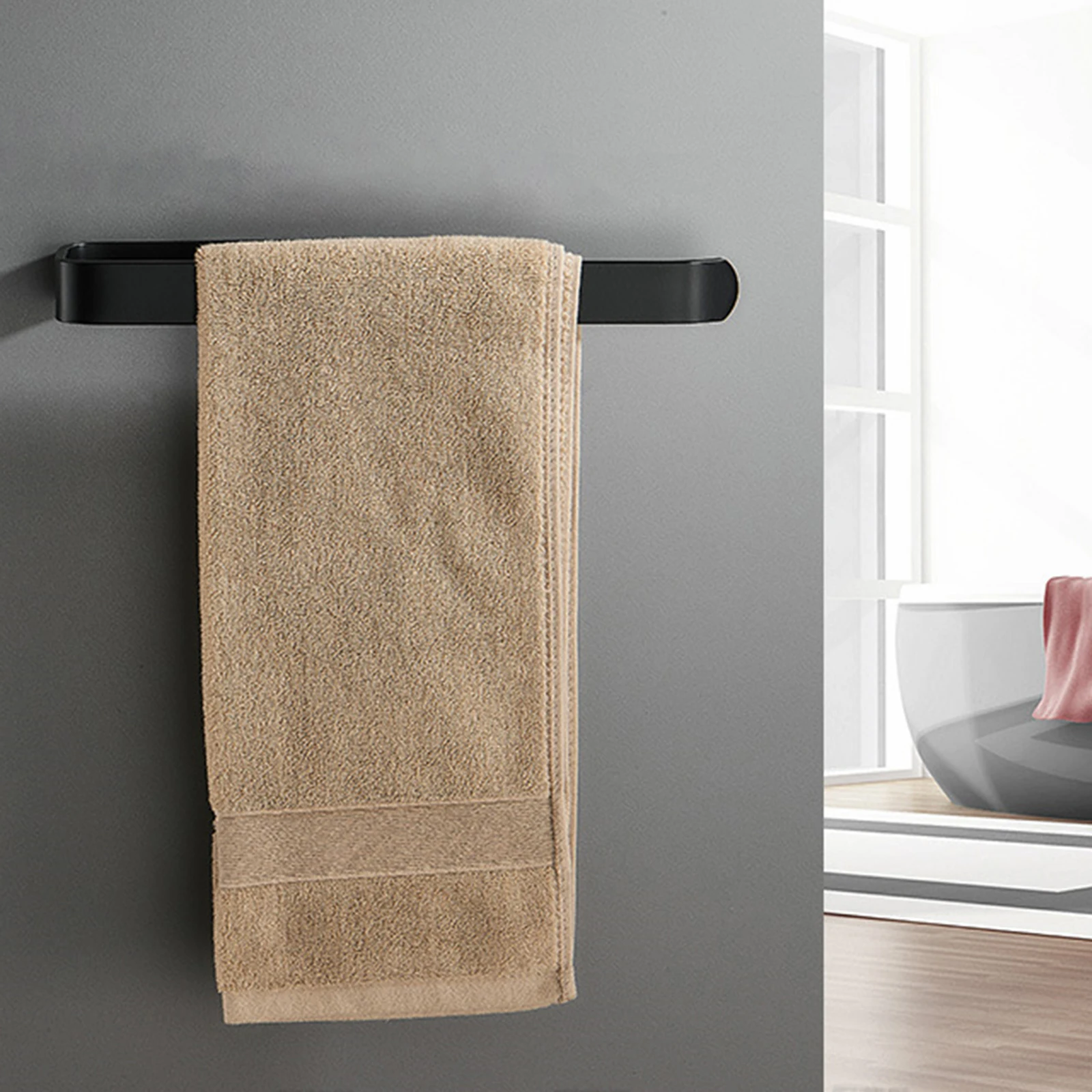 Towel Rail towel rack Punch-free Bathroom Wall Mounted Self-adhesive Roll Paper Hanging Hanger Shelf Bathroom Accessories