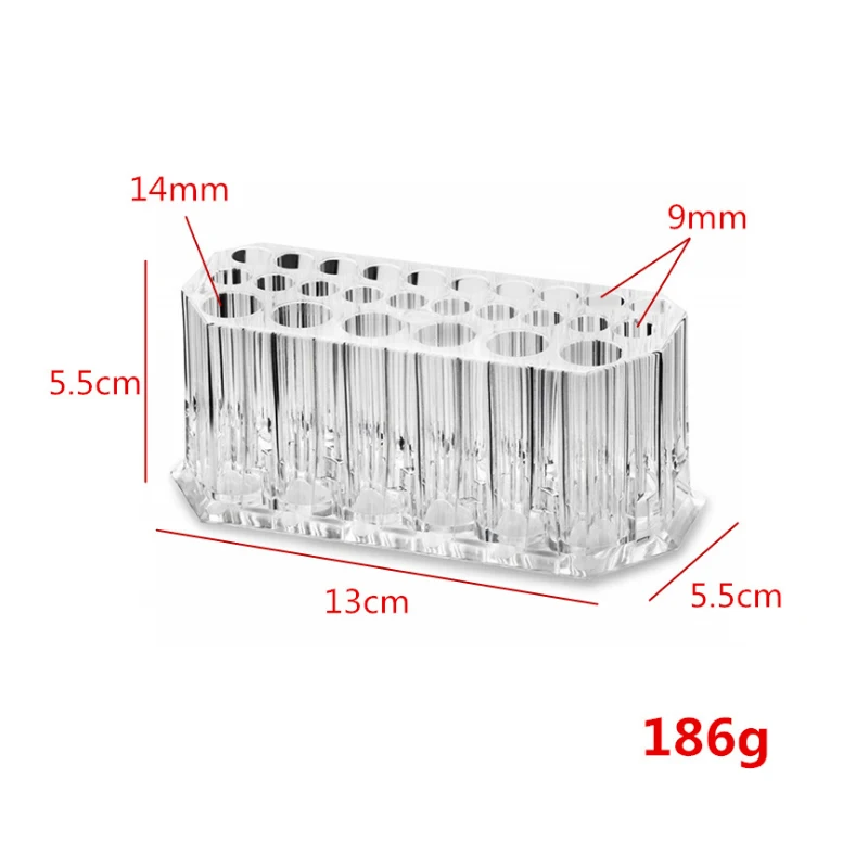 Прозрачный акриловый держатель для кистей для макияжа с 26 отверстиями, подставка-органайзер для губ, подставка для повседневного использования, для женщин, для дома