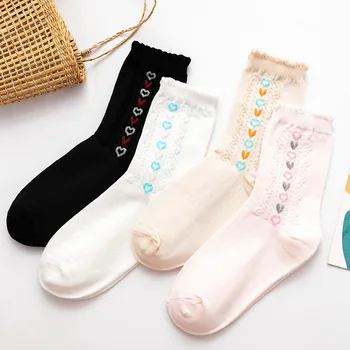 

Colorful Sock for Woman Heart Socks Women Adult Kawaii Ladies Elegant High Soft Sox Cotton Spring Autumn Female Trendy Skarpetki