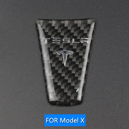 1х крышка рулевого колеса для салона автомобиля TESLA, украшение рулевого колеса из углеродного волокна, наклейки для Tesla модель S X модель 3 - Название цвета: Model X